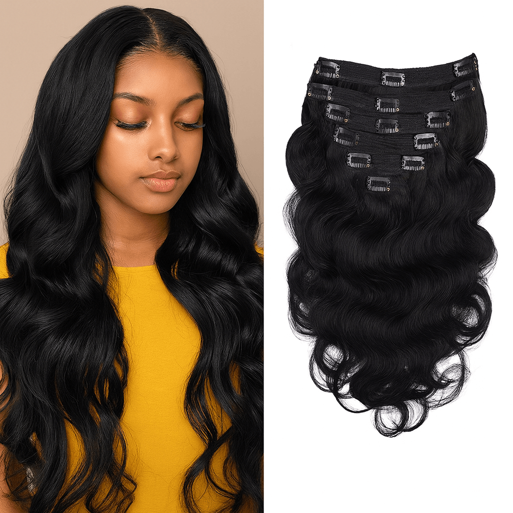 Raw Indian Hair Clip in hair Extensions