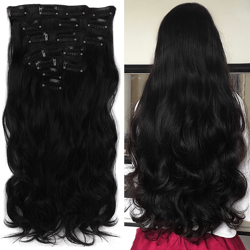 Raw Indian Hair Clip in set Hair Extensions natural Wavy