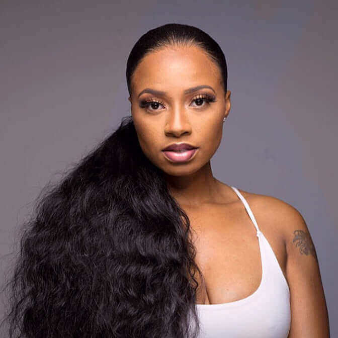 Before and after showing natural volume hair extensions using Raw Indian Wavy bundles for a seamless, everyday look.