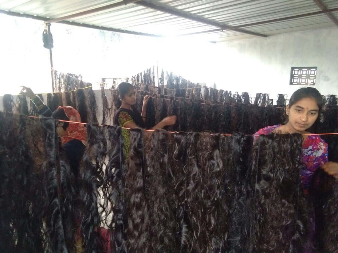 High-end Boho Braid style using Raw Indian Wavy Hair for the leave-out curls, showcasing a natural seamless blend.