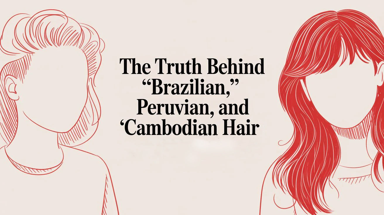 Infographic onThe Truth Behind Brazilian, Peruvian and Cambodian Hair showing why it's really Indian Hair.