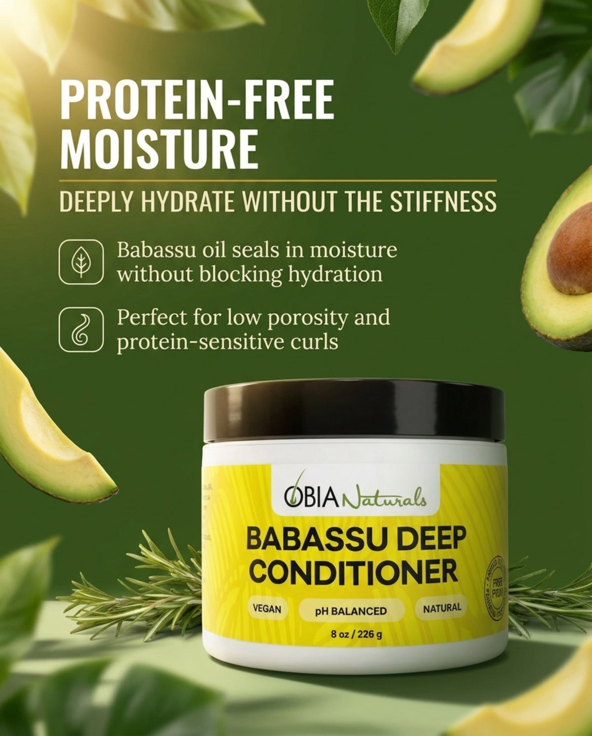 OBIA Naturals Babassu Deep Conditioner — Protein-Free for Dry, Curly Hair