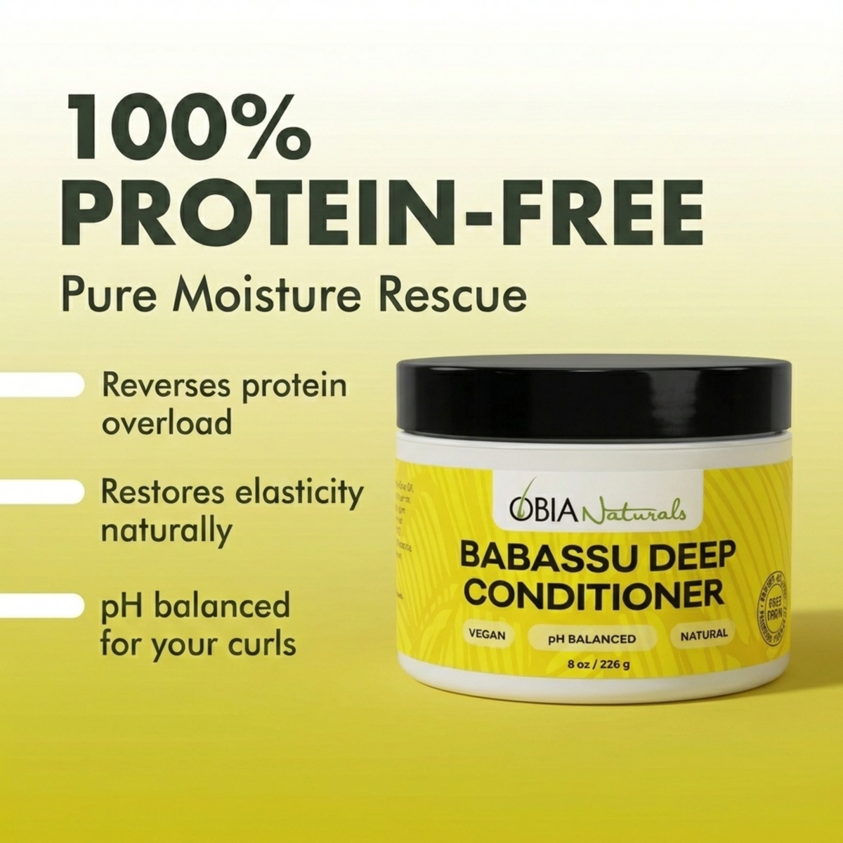 OBIA Naturals Babassu Deep Conditioner — Protein-Free for Dry, Curly Hair
