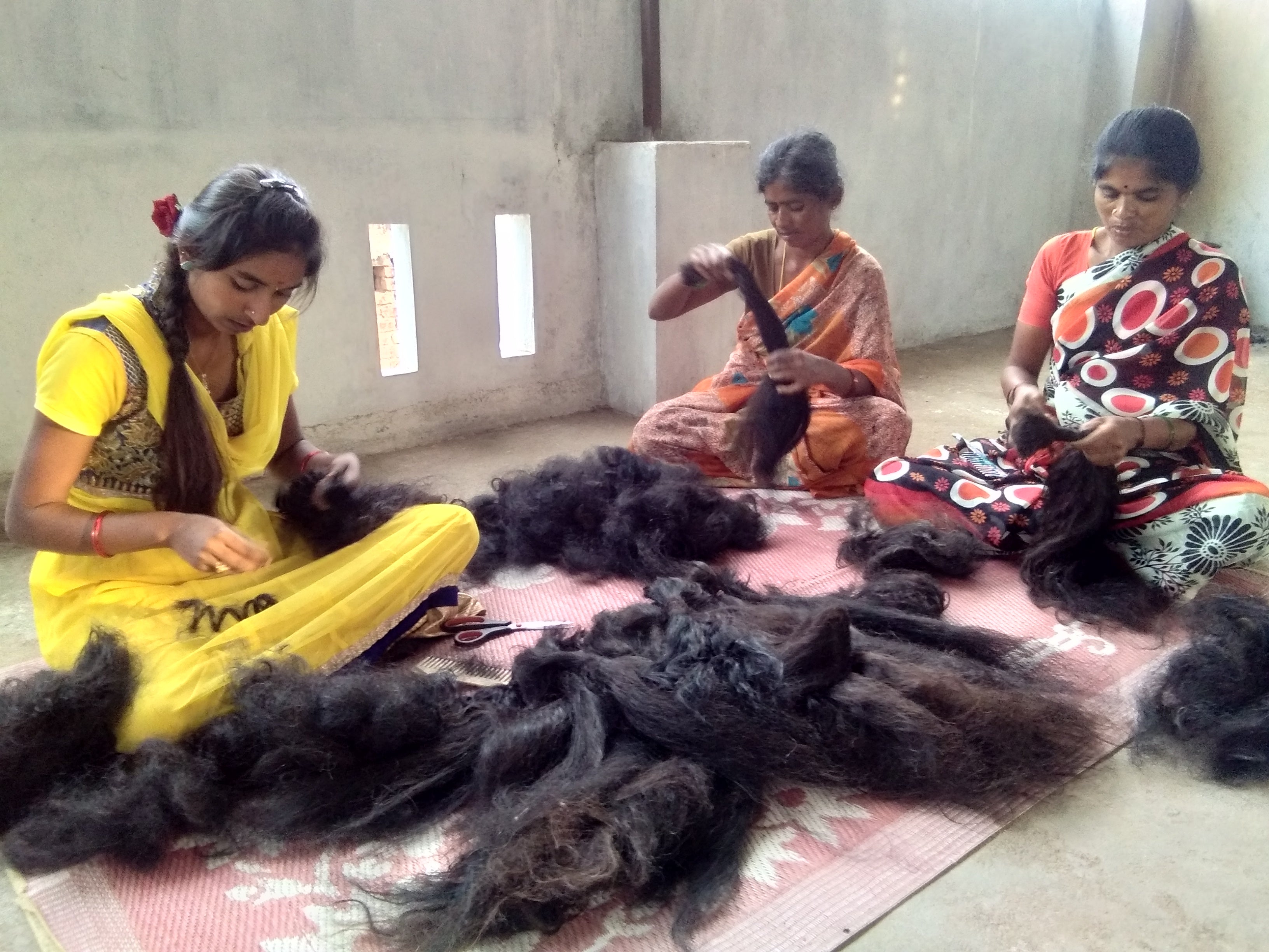 Sorting raw Indian hair extensions