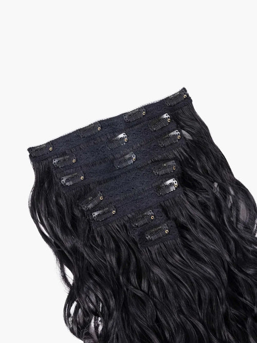 Raw Indian Hair Clip-in set wavy Extensions 