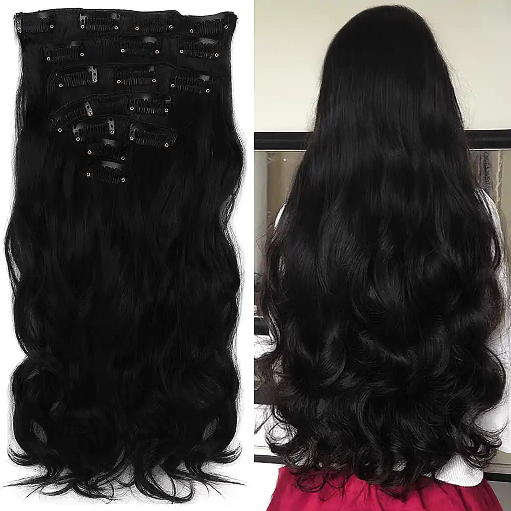 Raw Indian Hair Clip in set Hair Extensions natural Wavy