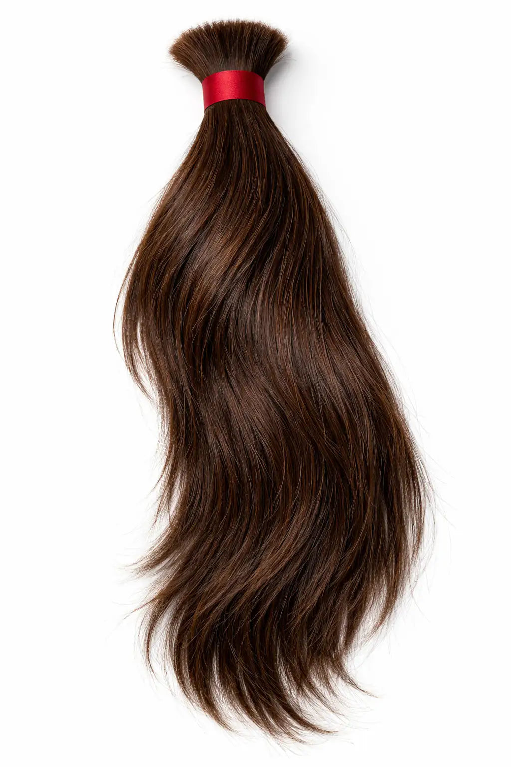 Straight Raw Bulk Indian Hair used for braiding hair, 100g bundle in natural brown color.