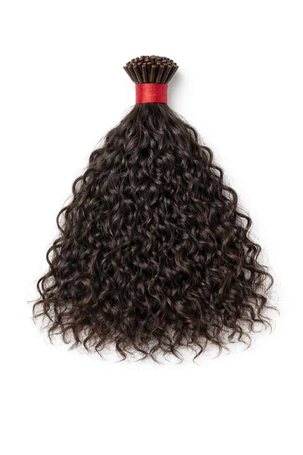 BigLove Curly Raw Indian Keratin I-tip extensions featuring 100% unprocessed single-donor hair with durable, high-quality Italian keratin bonds for professional installs.