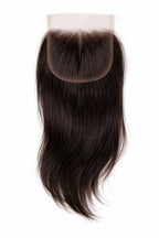 HD transparent lace closure featuring Straight Raw Indian Hair for a seamless, scalp-like blend.